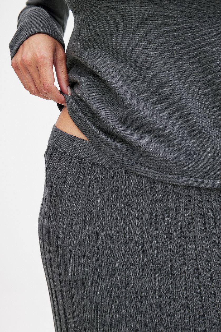 Wool Blend Knitted Midi Skirt Product Image