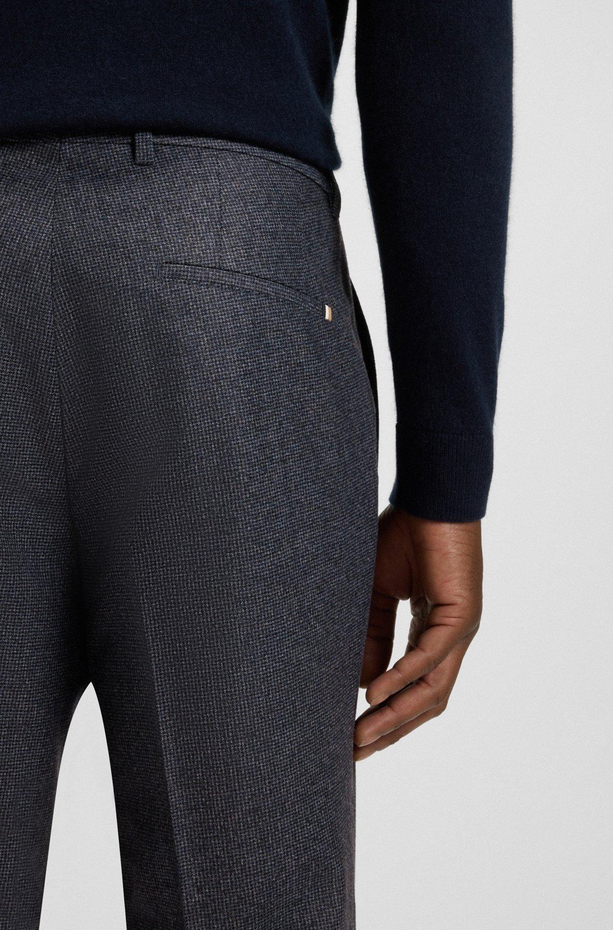 Slim-fit pants in micro-patterned virgin wool Product Image