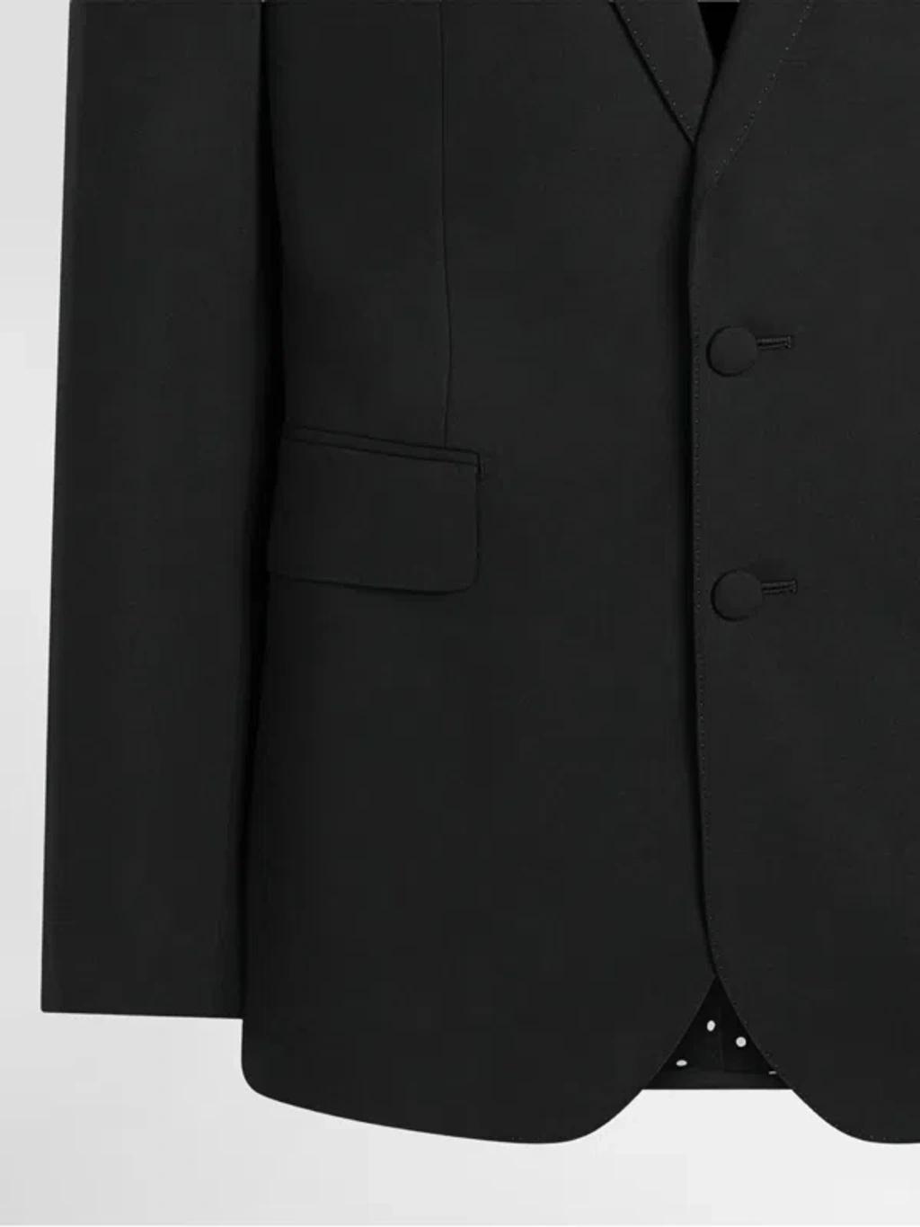 DOLCE & GABBANA Brown Single-breasted Jacket With Peak Revers In Wool Man In Green Product Image