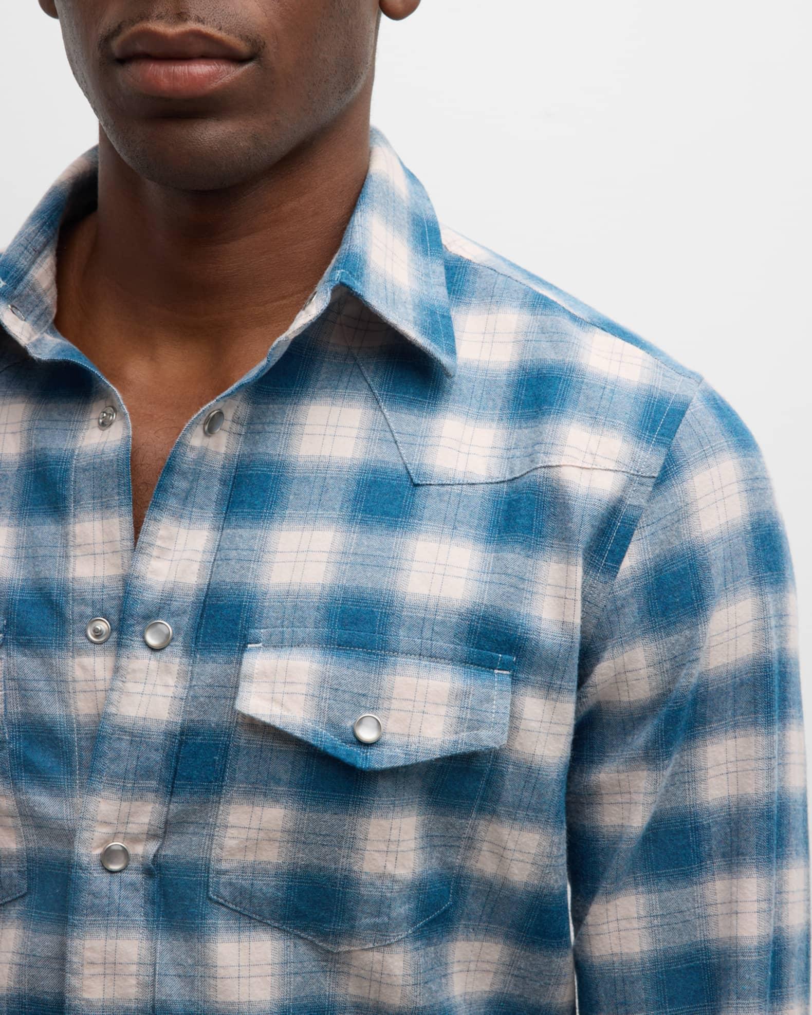 Men's Cotton Soft Check Western Shirt Product Image
