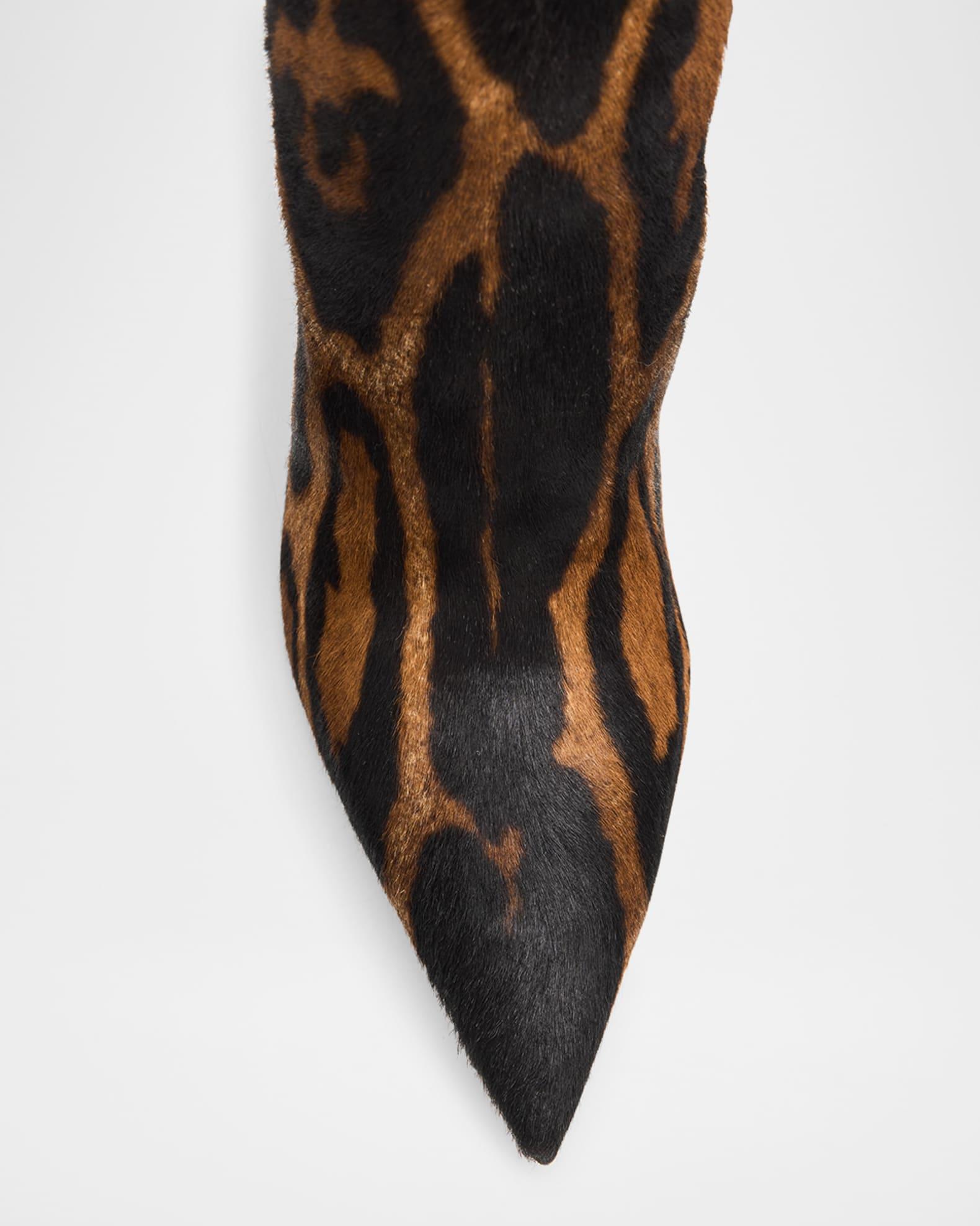 Miss Z Botta Cheetah Calf Hair Knee-High Stiletto Boots Product Image