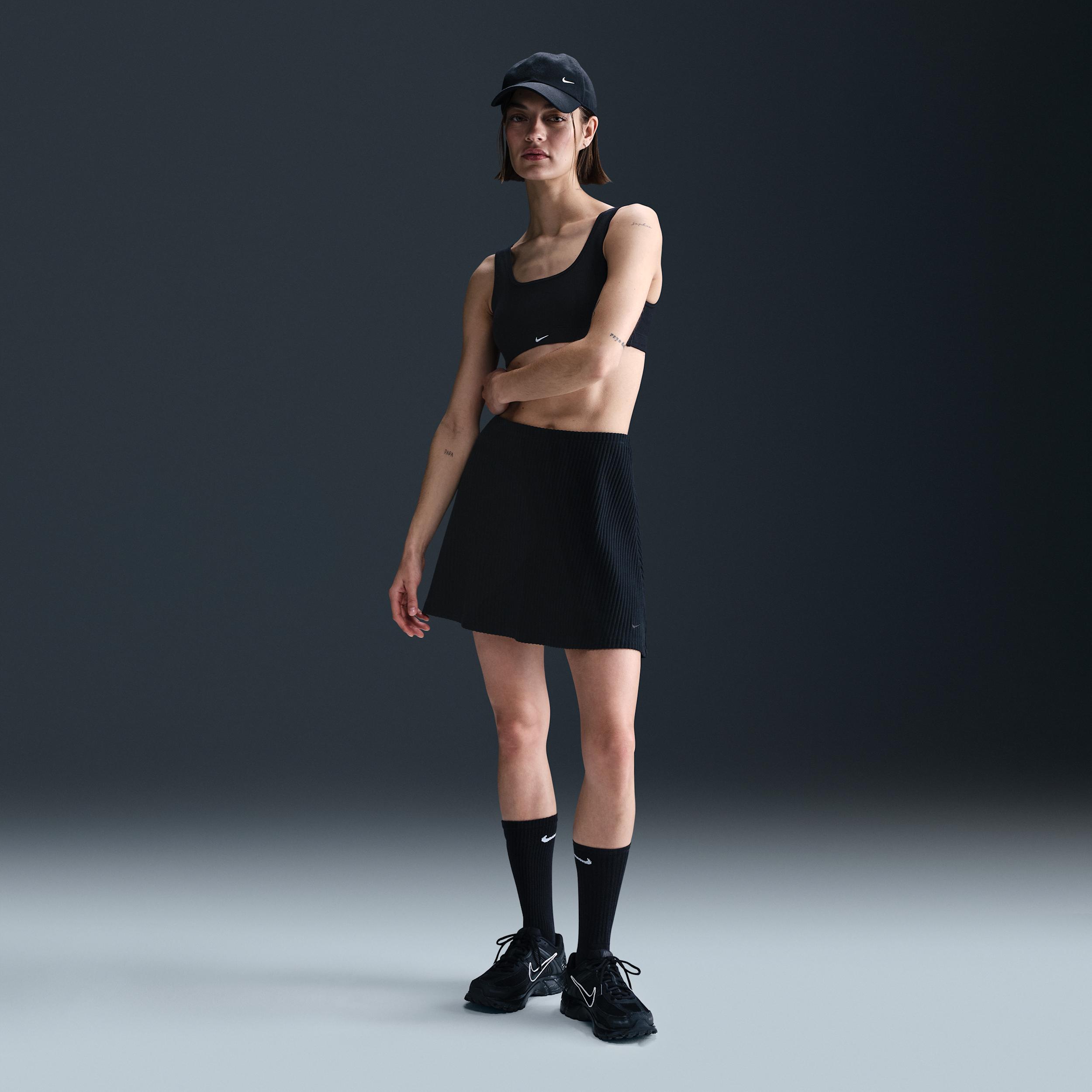Womens Nike Sportswear Chill Knit Ribbed Mini Skirt | HJ1839-010 Product Image