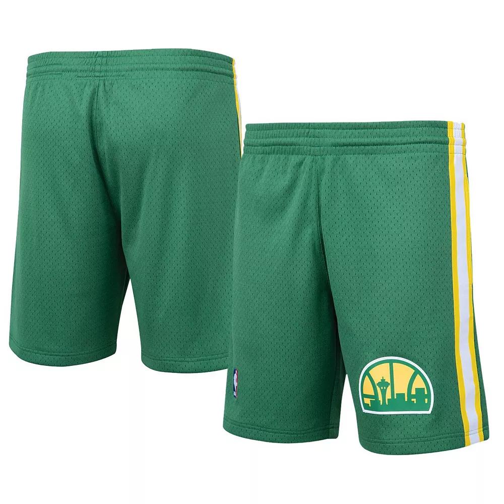 Men's Mitchell & Ness Green Seattle Supersonics Hardwood Classics Logo Swingman Shorts,  Product Image