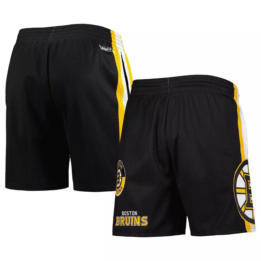 Men's Mitchell & Ness Black Boston Bruins City Collection Mesh Shorts, Size: Small Product Image