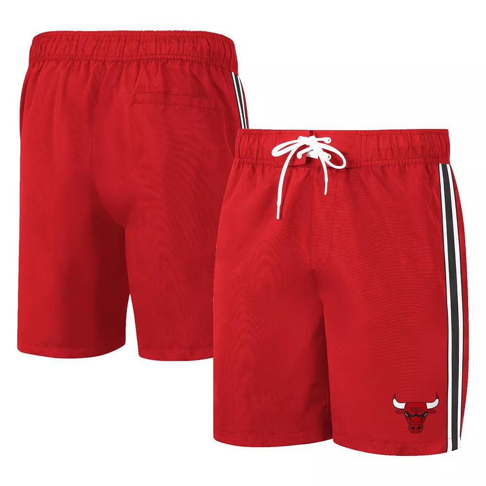 Men's G-III Sports by Carl Banks Red Chicago Bulls Sand Beach Volley Swim Shorts,  Product Image