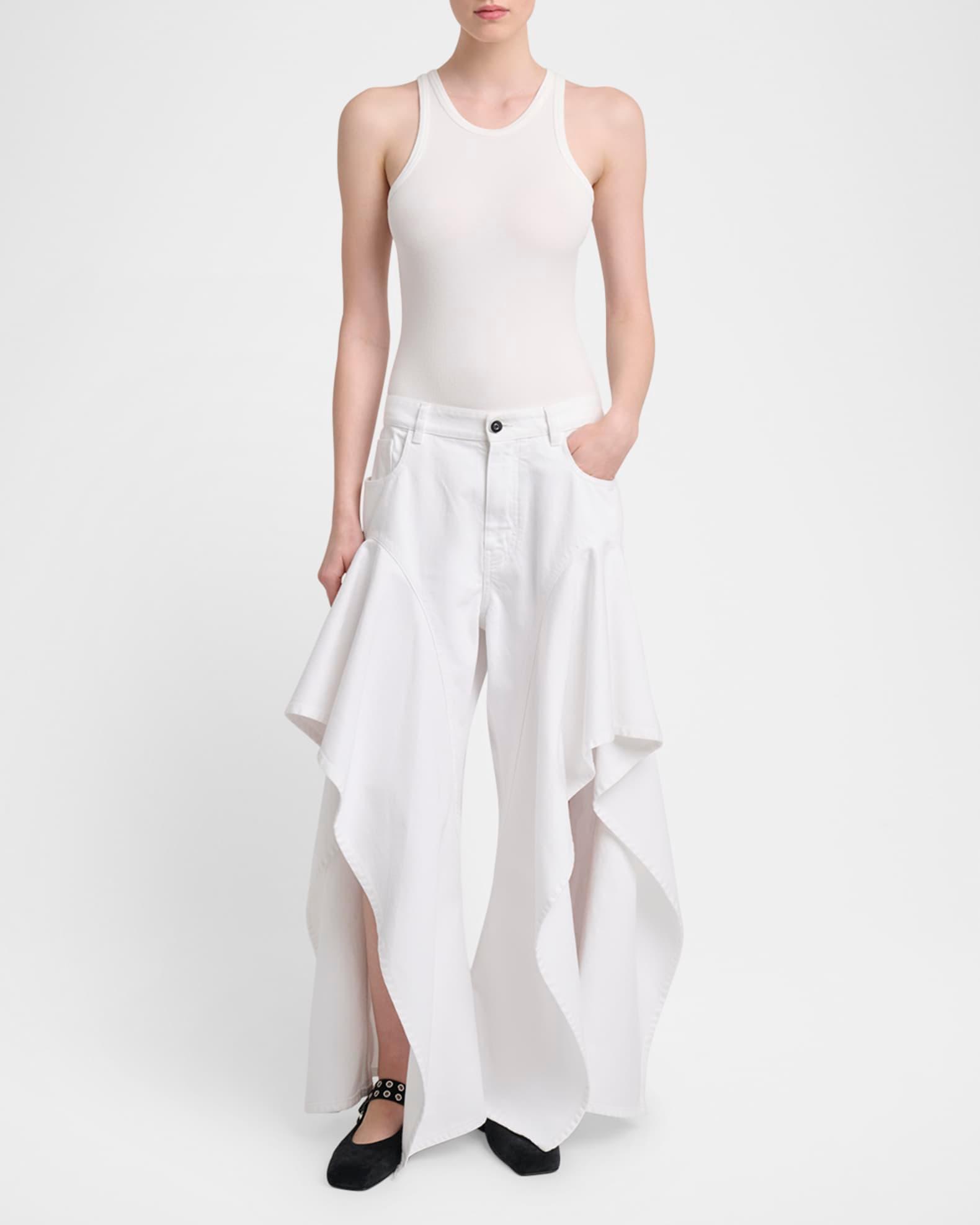 Ruffle Slit Jeans  Product Image