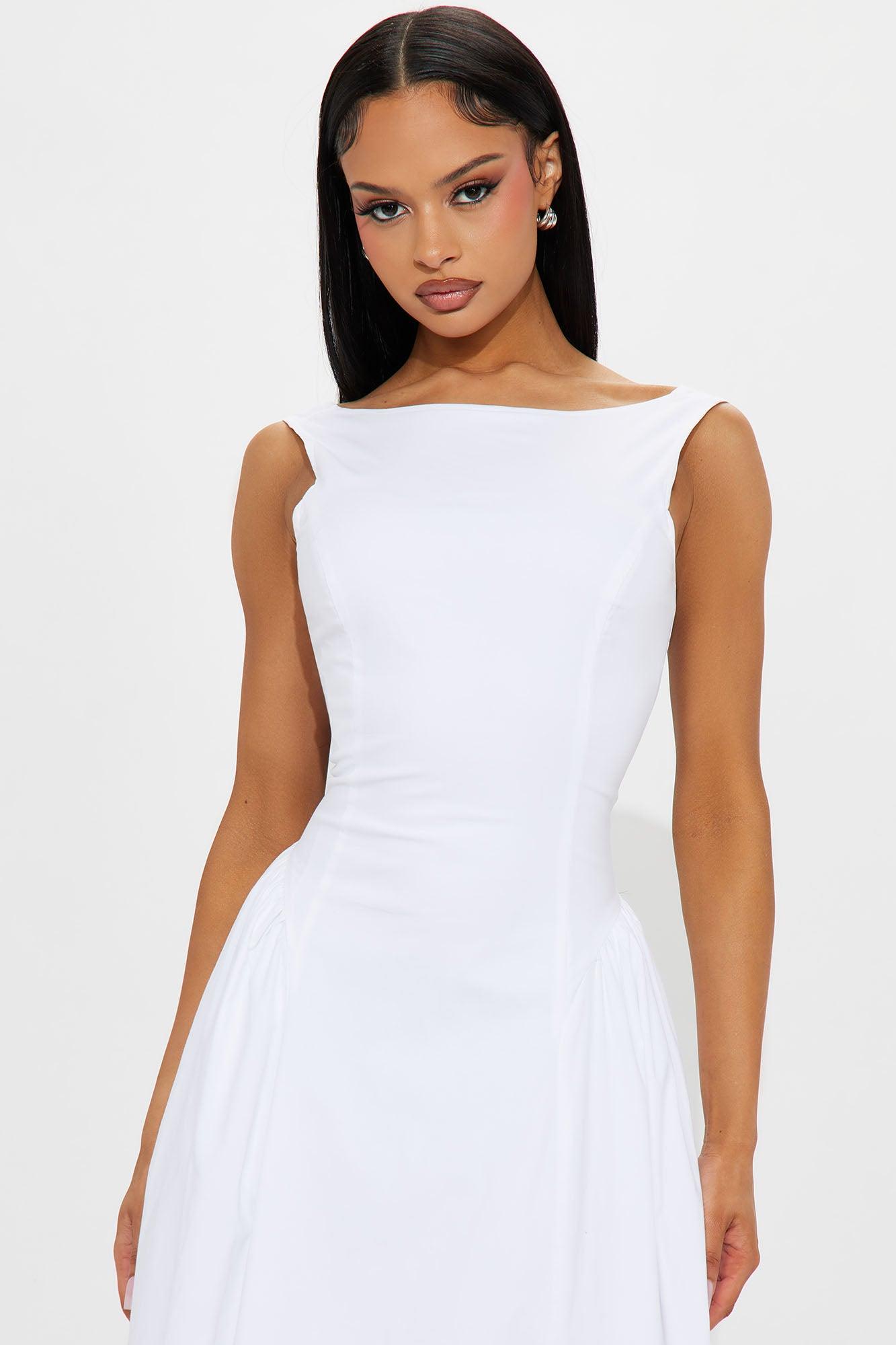 Anne Backless Maxi Dress - White Product Image
