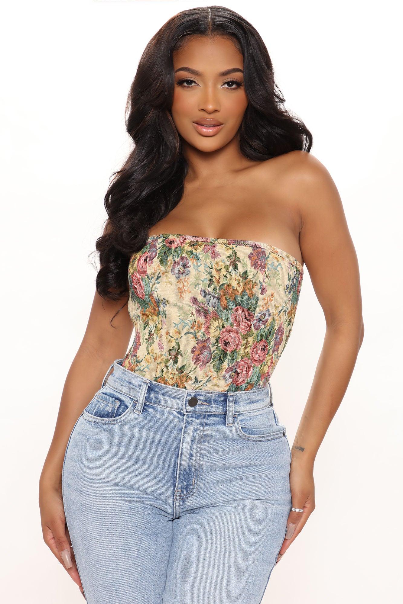 Unlike The Rest Corset Top - Taupe/combo Product Image