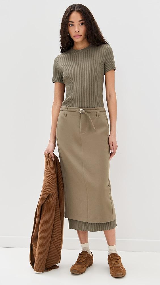 Vince Rib Short Sleeve Crew Neck Dress | Shopbop Product Image