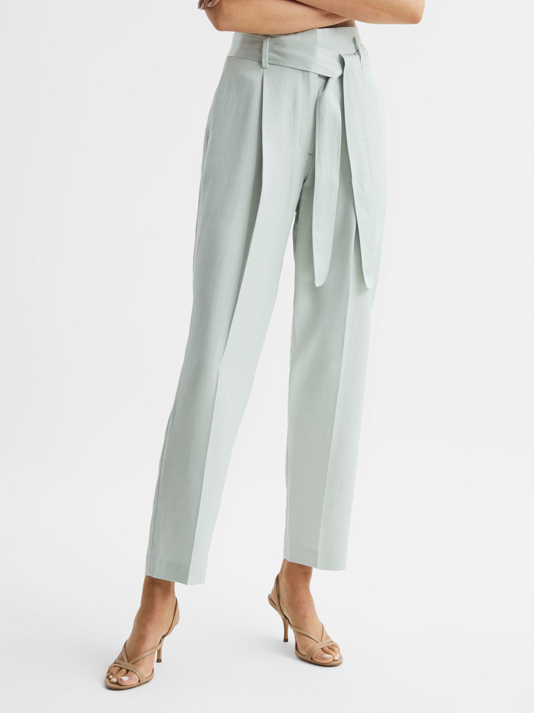 Tapered High Rise Trousers in Mint Product Image