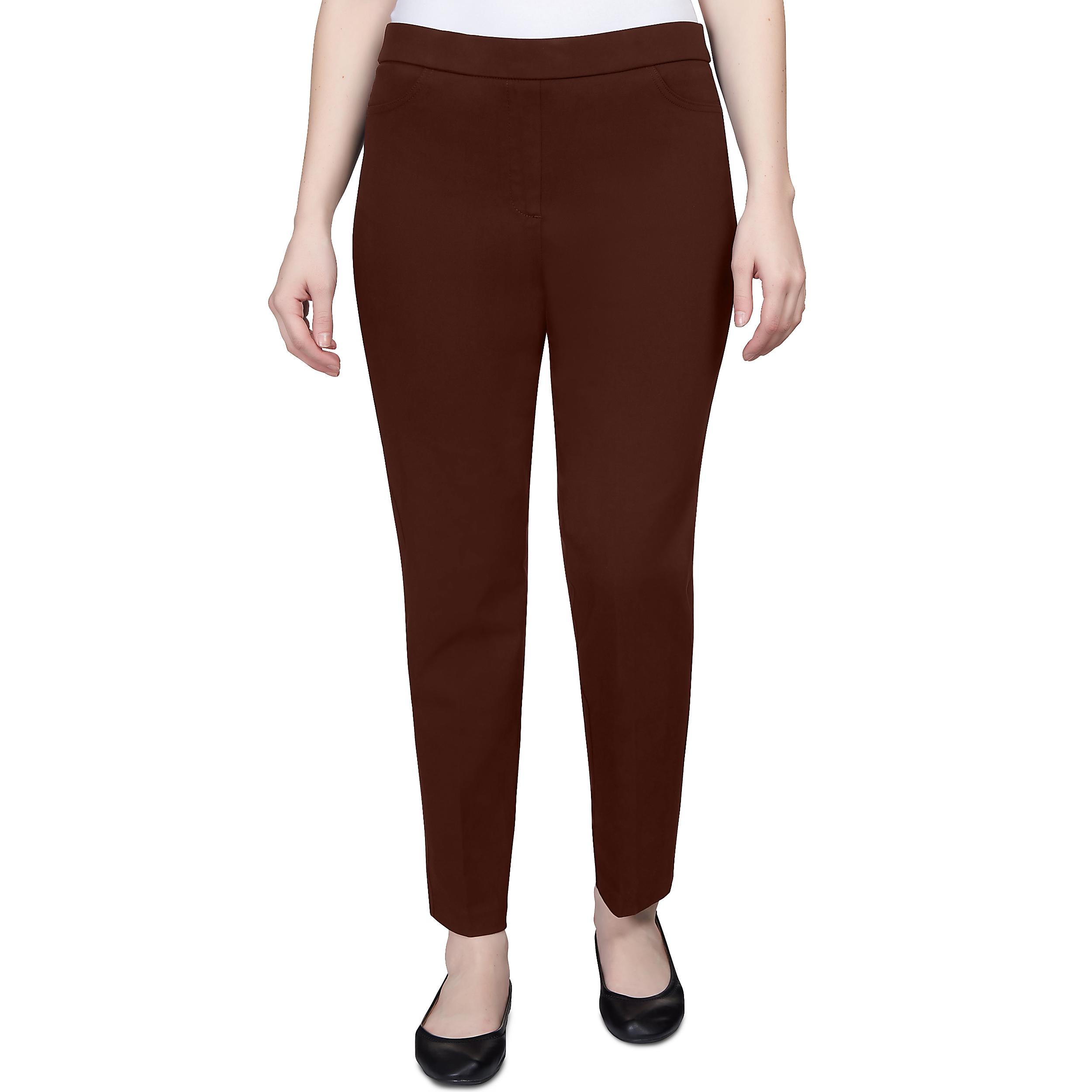 Alfred Dunner Petite Classic Allure Fit Proportioned Pant with Elastic Comfort Waistband Average Length Product Image