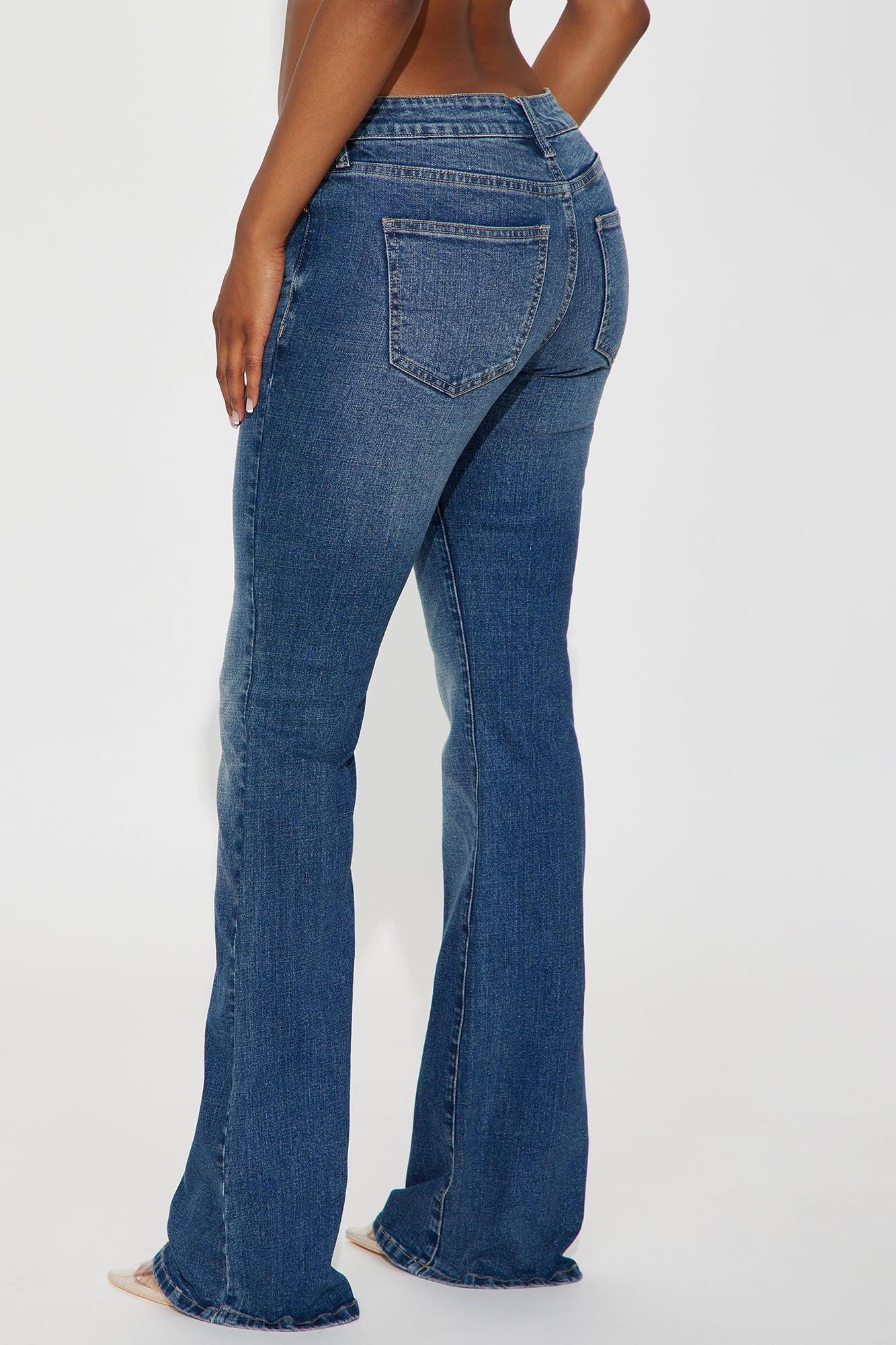 Forever Stretch Low Rise Flare Jeans - Dark Wash Female Product Image