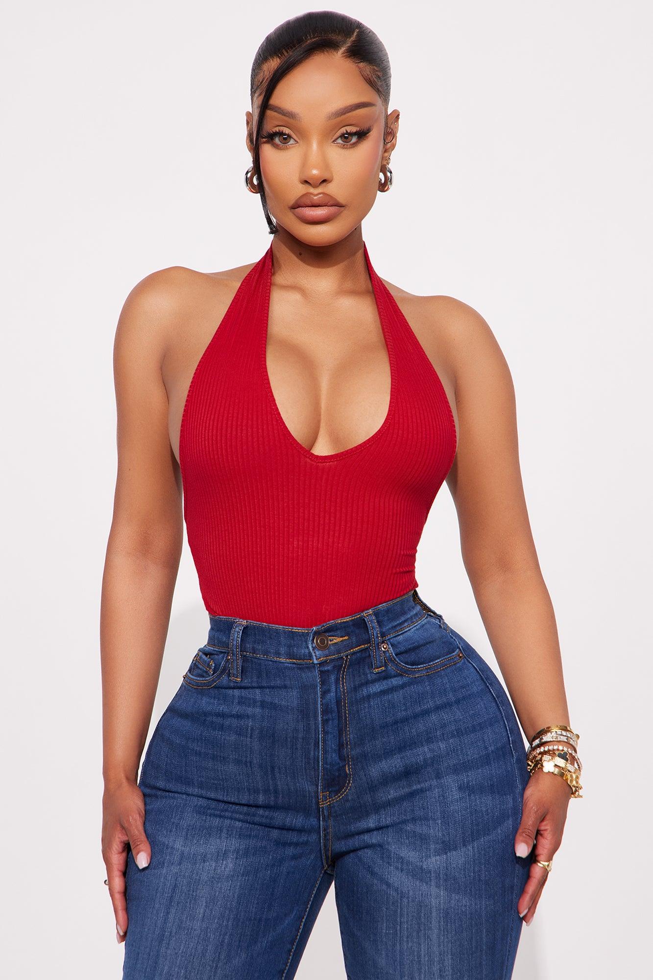 Karol Halter Bodysuit - Red Product Image
