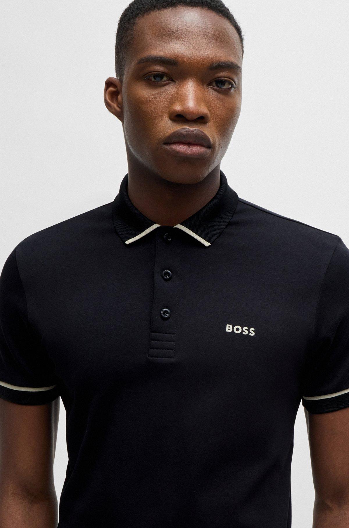 Interlock-cotton slim-fit polo shirt with contrast trims Product Image