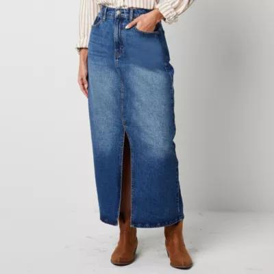 a.n.a Womens High Rise Long Denim Skirt Product Image
