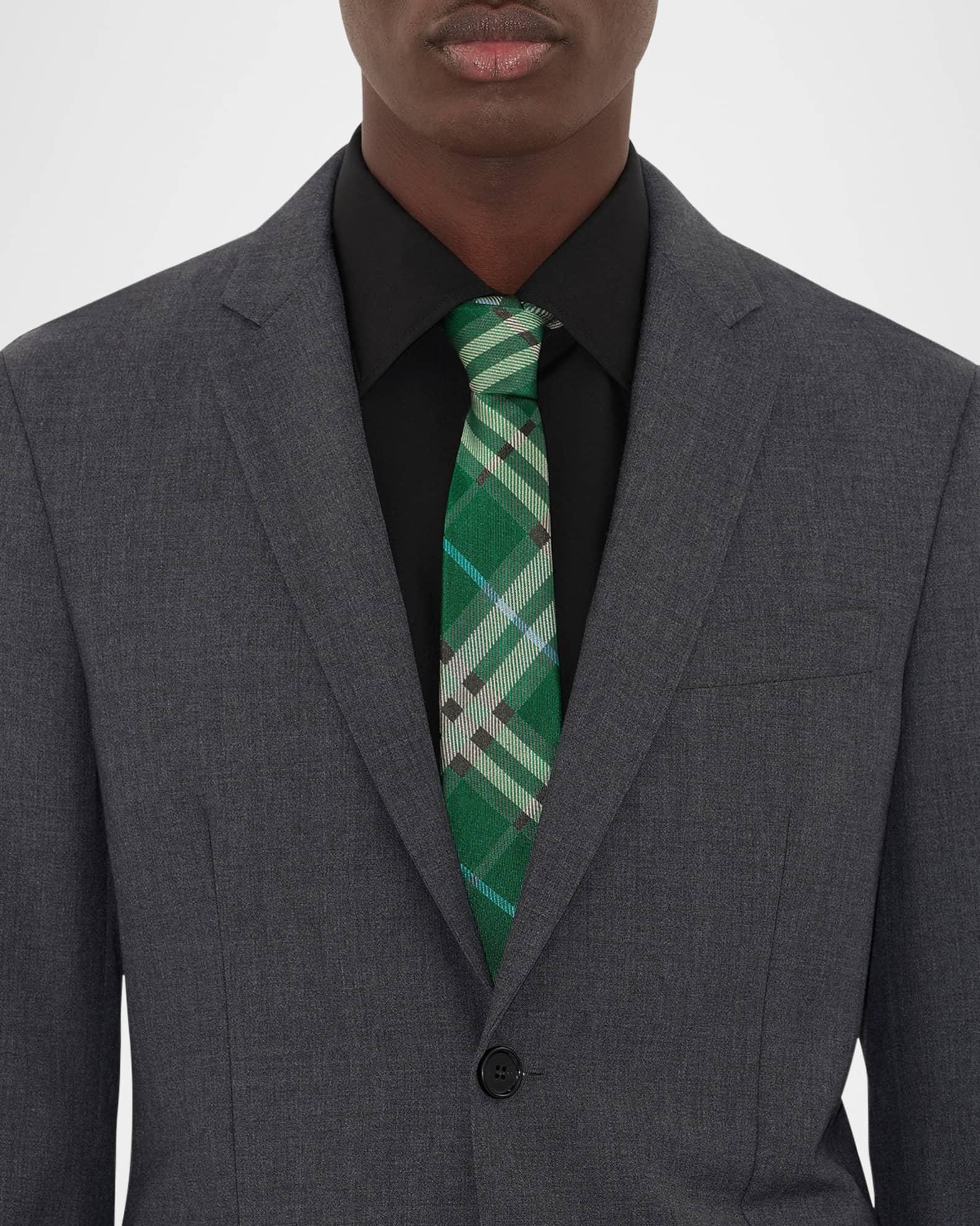 Men's Check Mulberry Silk Tie Product Image