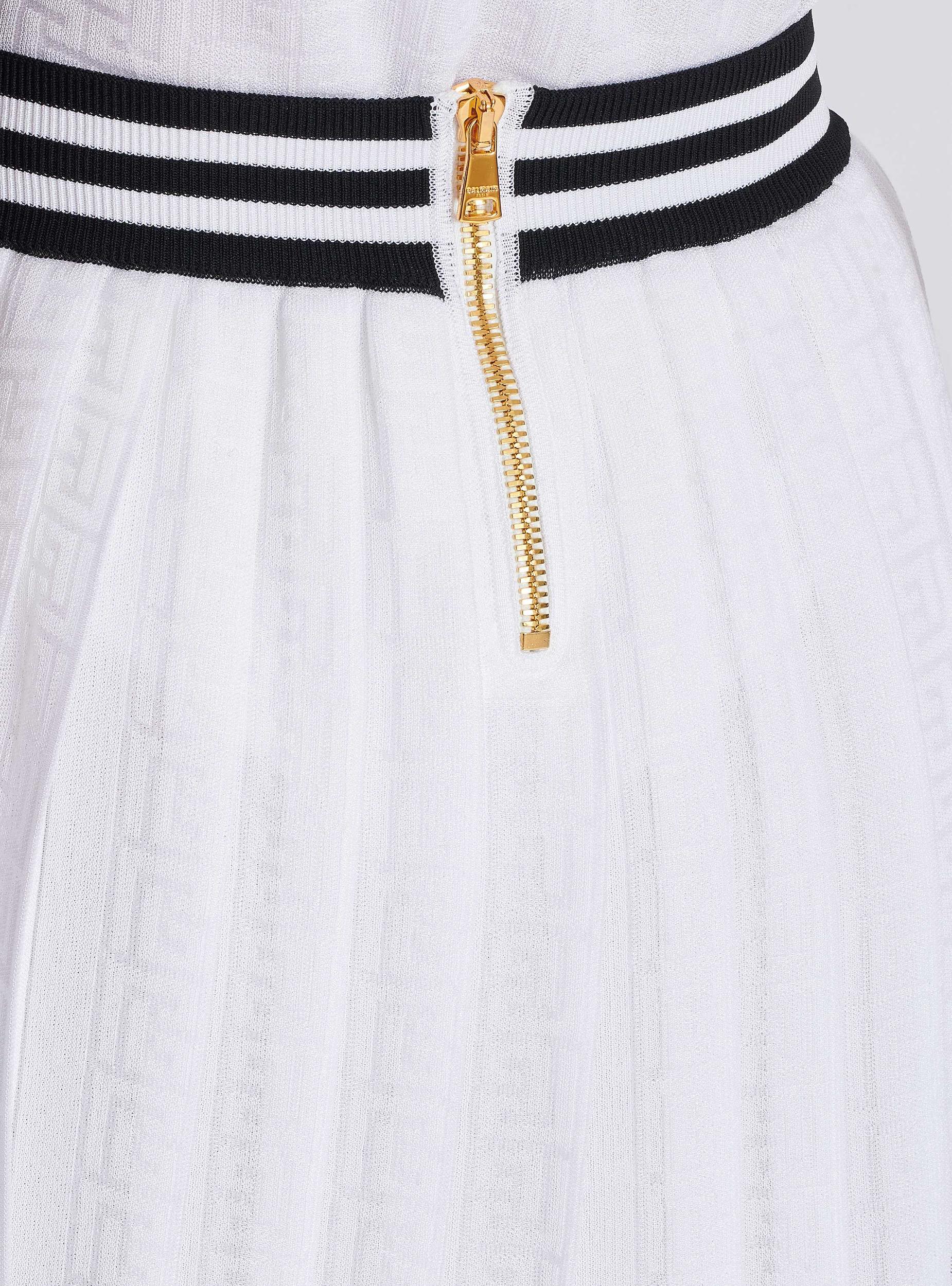 Pleated monogrammed knit skirt Product Image