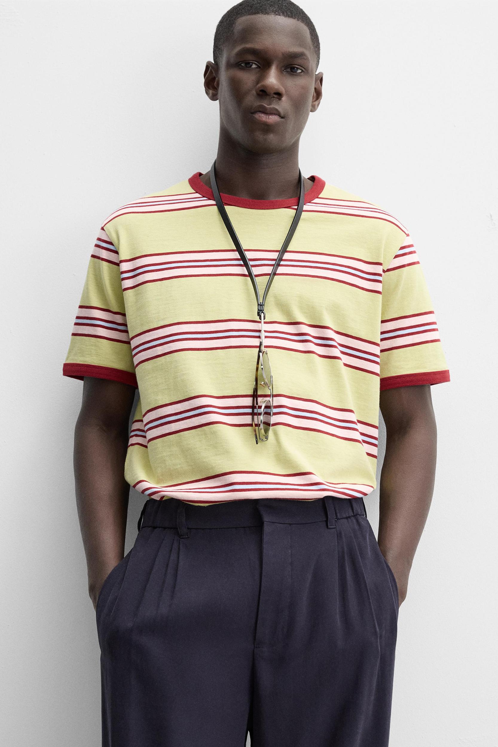 STRIPED CONTRAST T-SHIRT Product Image