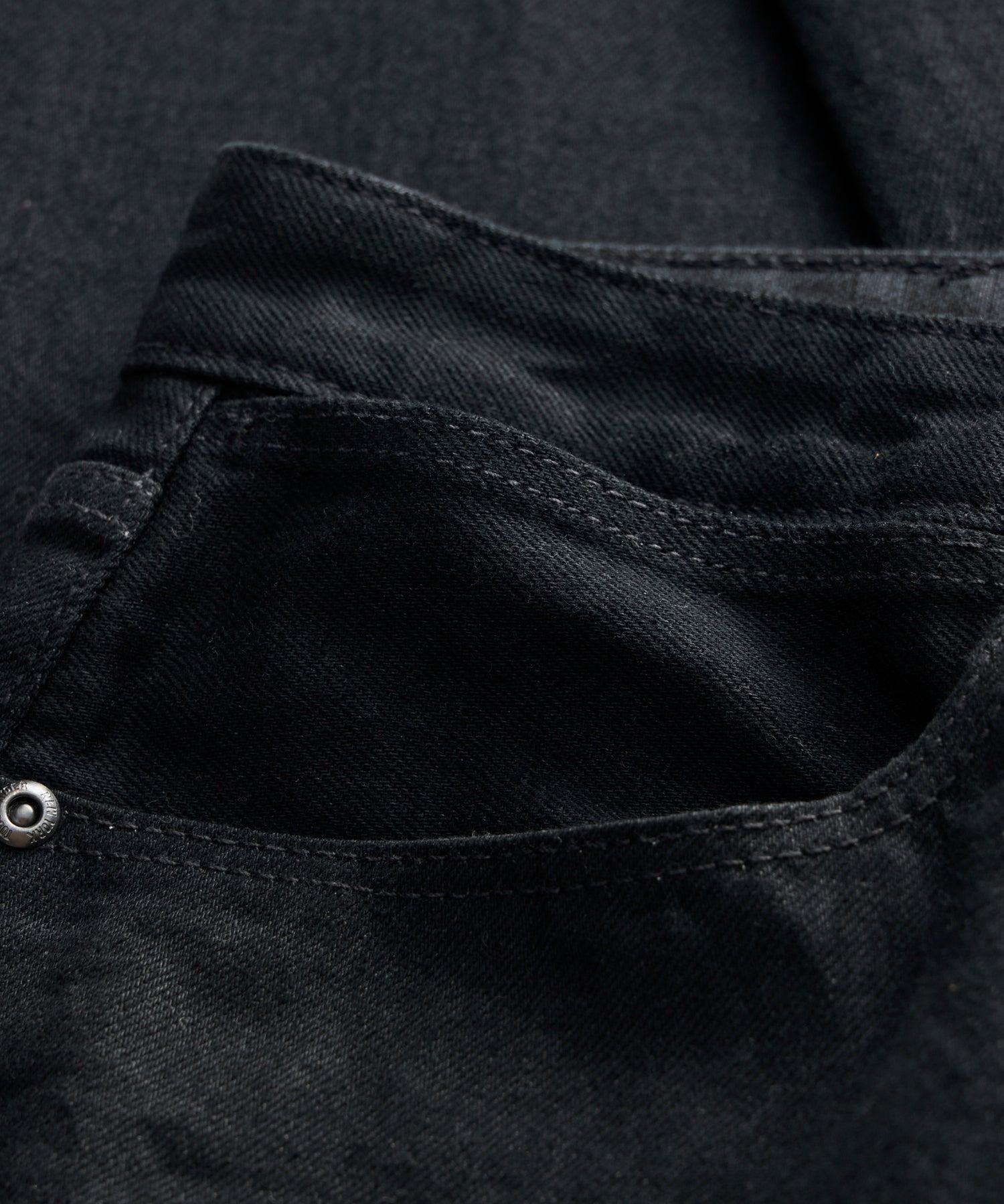 Slim Japanese Selvedge Stretch Jean in Black Product Image