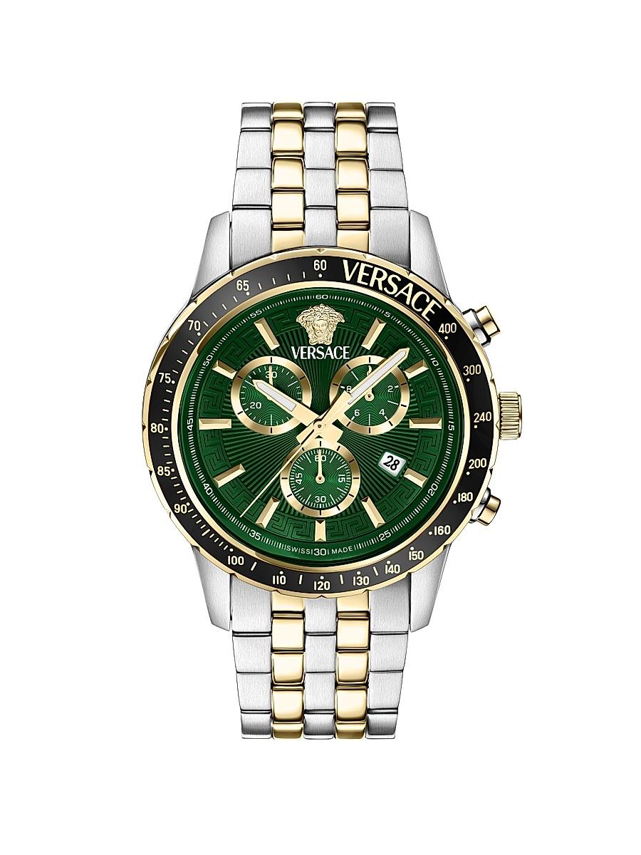 Mens Sport Chrono Goldtone Stainless Steel Bracelet Watch/44MM Product Image