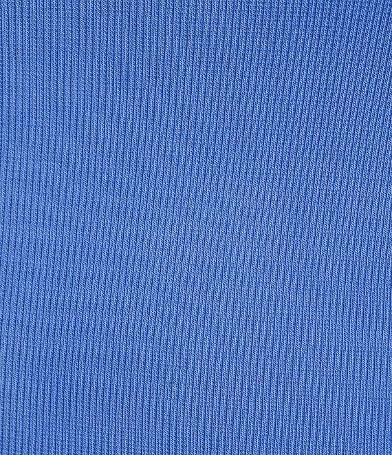 DKNY Sport by Donna Karan Ribbed Notched Crew Neck Short Sleeve Cropped Tee Product Image