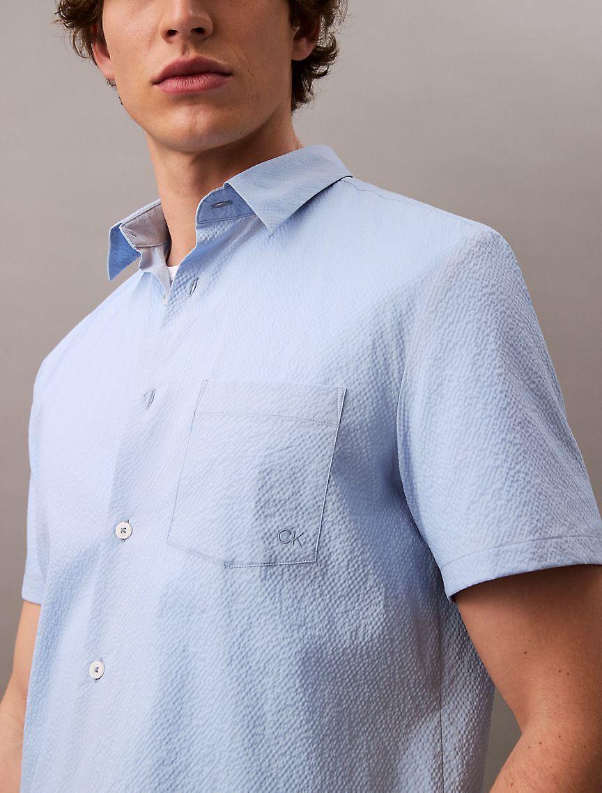 Solid Seersucker Classic Button-Down Shirt Product Image