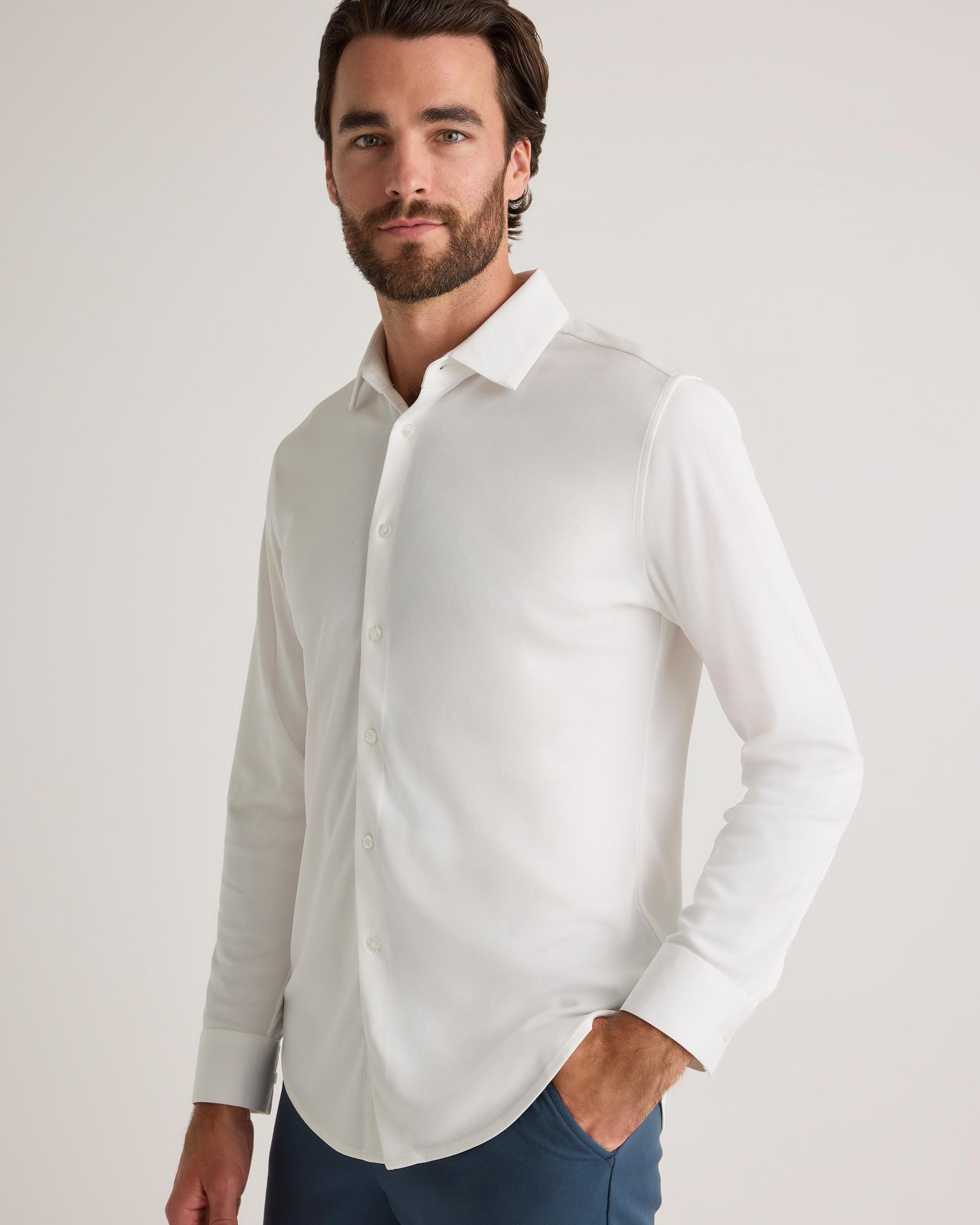 Quince | Men's Commuter Stretch Pique Long Sleeve Button Down 100% Polyester Product Image