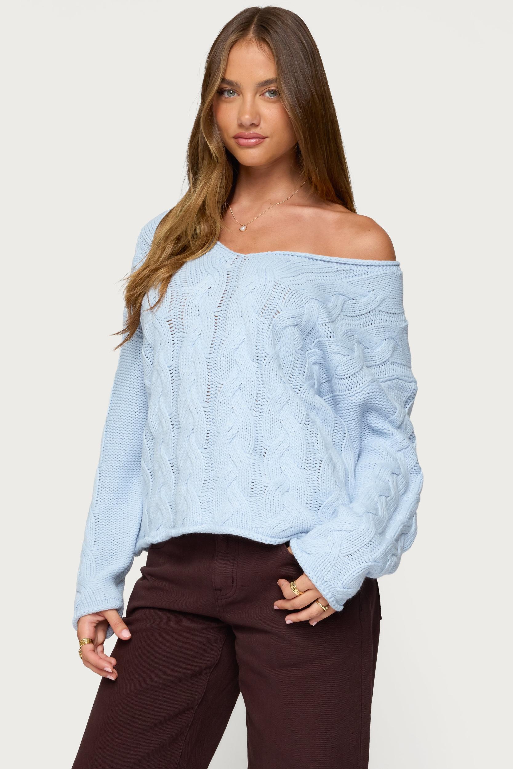 Inga Oversized Cable Knit Sweater Product Image
