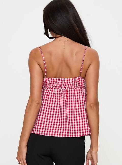 Mirabellah Frill Top Red Gingham Product Image