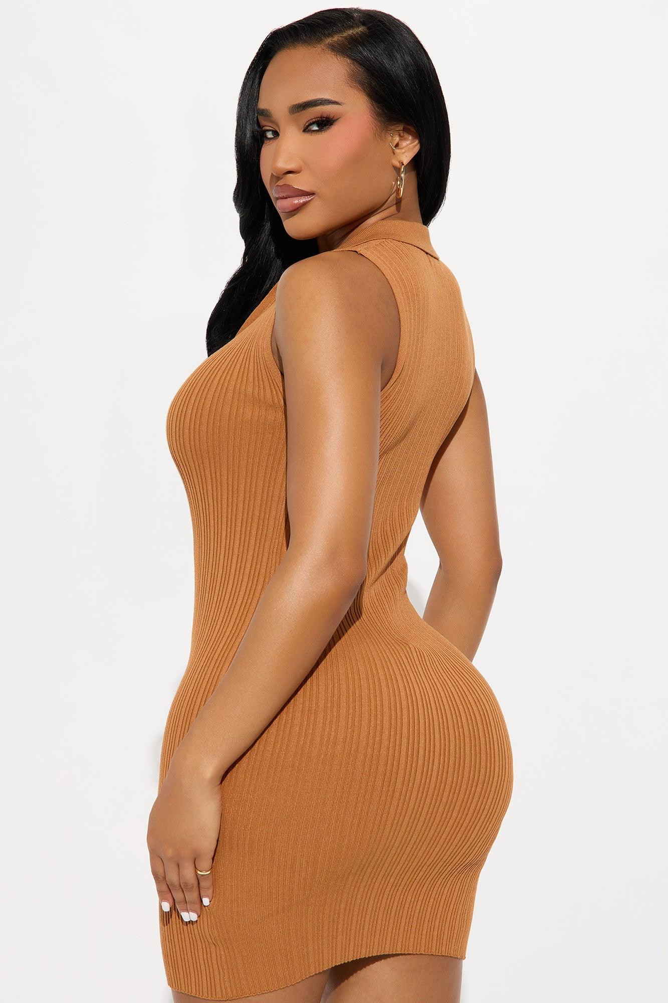 Samaria Sweater Mini Dress - Mocha Product Image