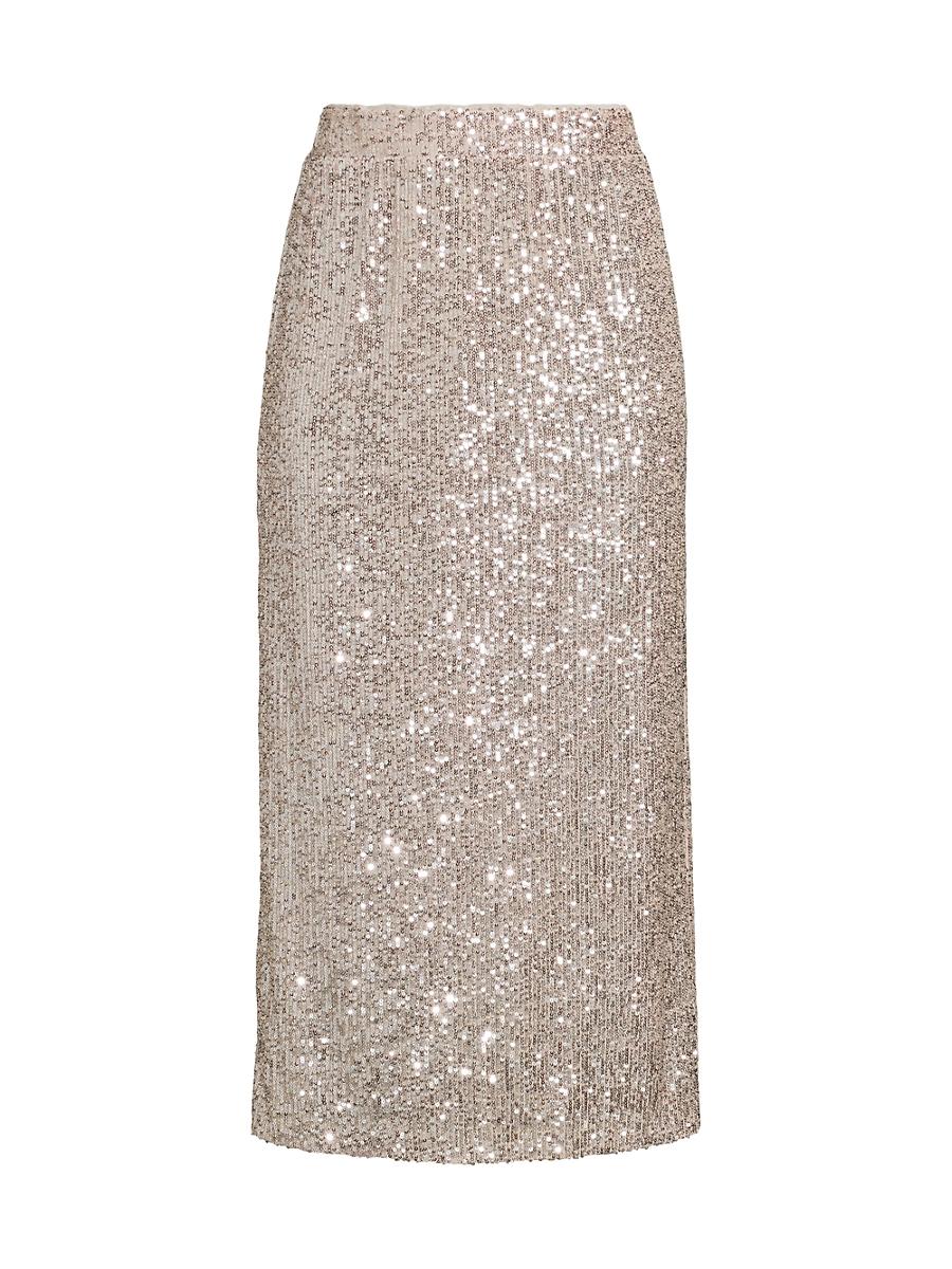 Womens Ottelia Sequined Stretch Jersey Midi-Skirt Product Image