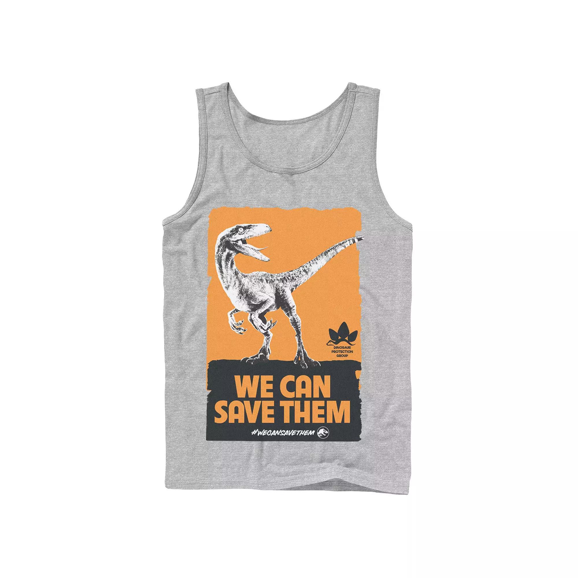 Men's Jurassic World We Can Save Them Poster Tank Top,  Product Image