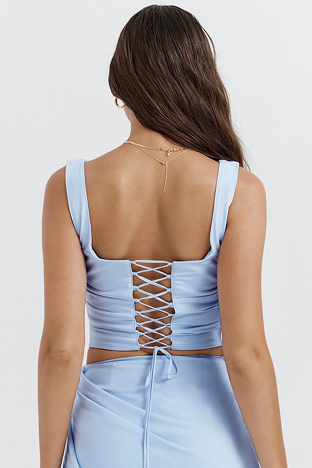 Una  soft blue corset Product Image