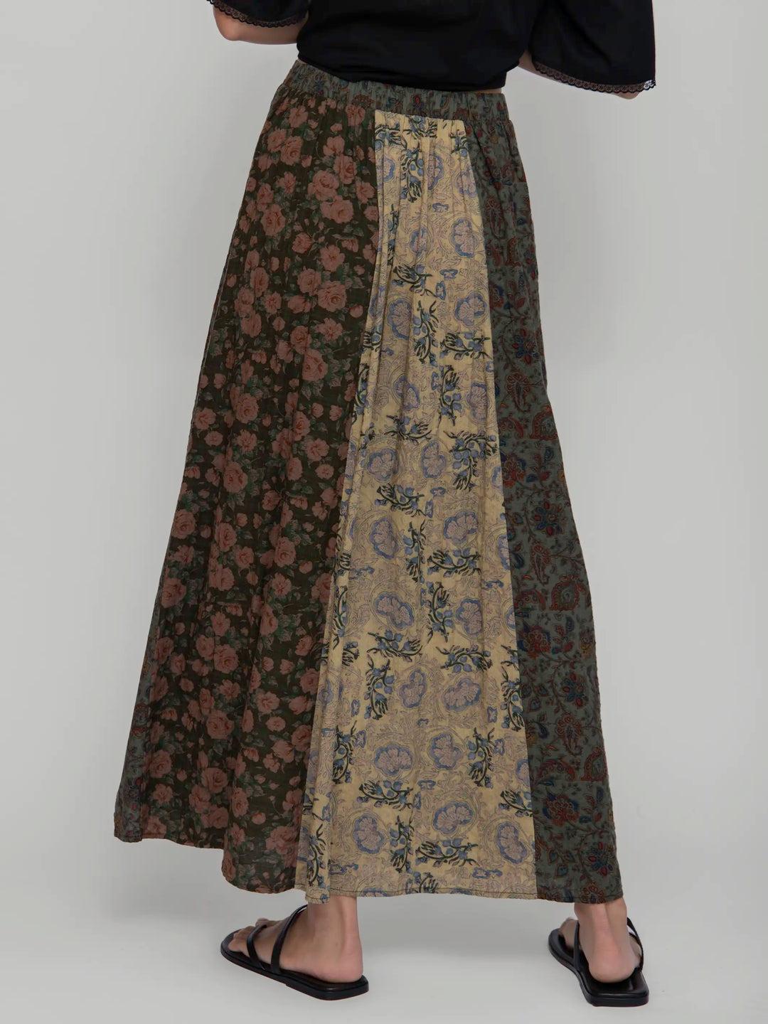 Valentina Maxi Skirt - Sage Cream Floral Product Image