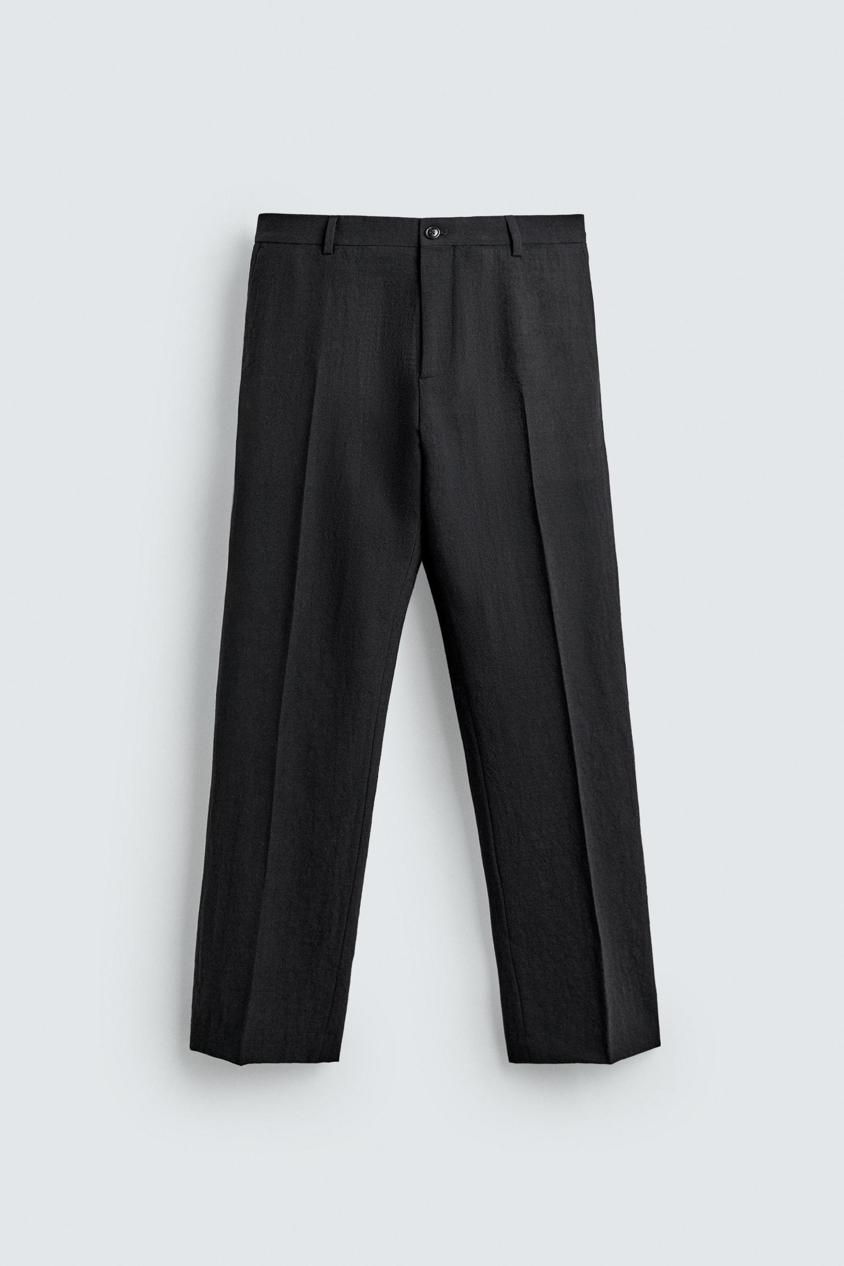 TEXTURED 100% WOOL SUIT PANTS Product Image