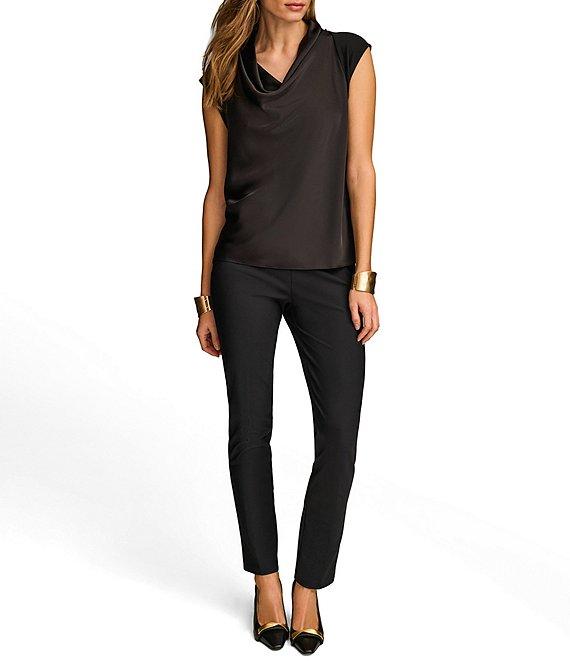 Donna Karan Knit Cowl Neck Short Sleeve Blouse Product Image
