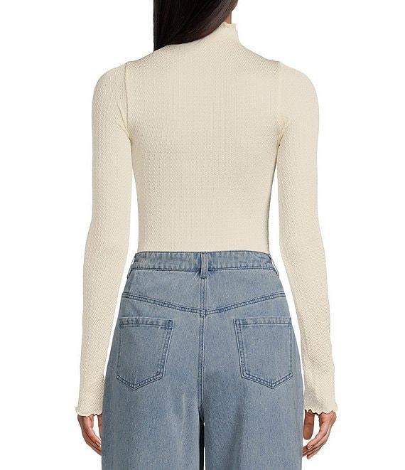 C&V Chelsea & Violet Lurex Mock Neck Bodysuit Product Image