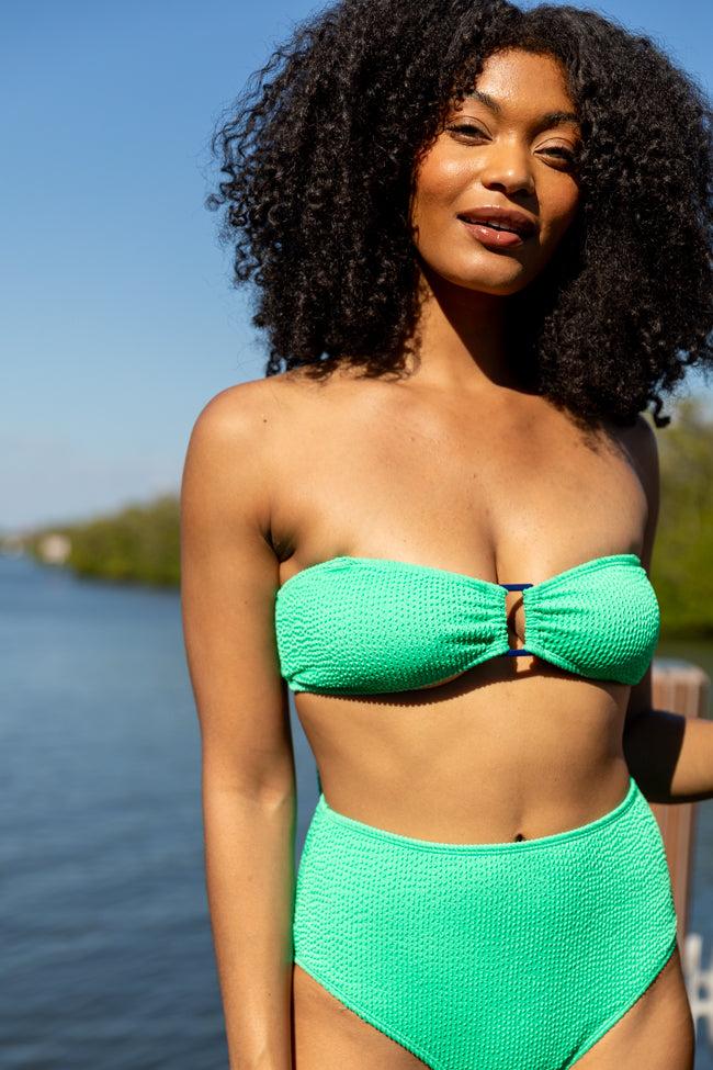 Crystal Clear Green Textured Bikini Top FINAL SALE Product Image