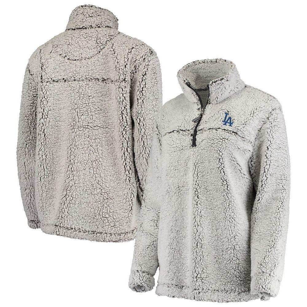 Women's G-III 4Her by Carl Banks Gray Los Angeles Dodgers Sherpa Quarter-Zip Pullover Jacket,  Product Image