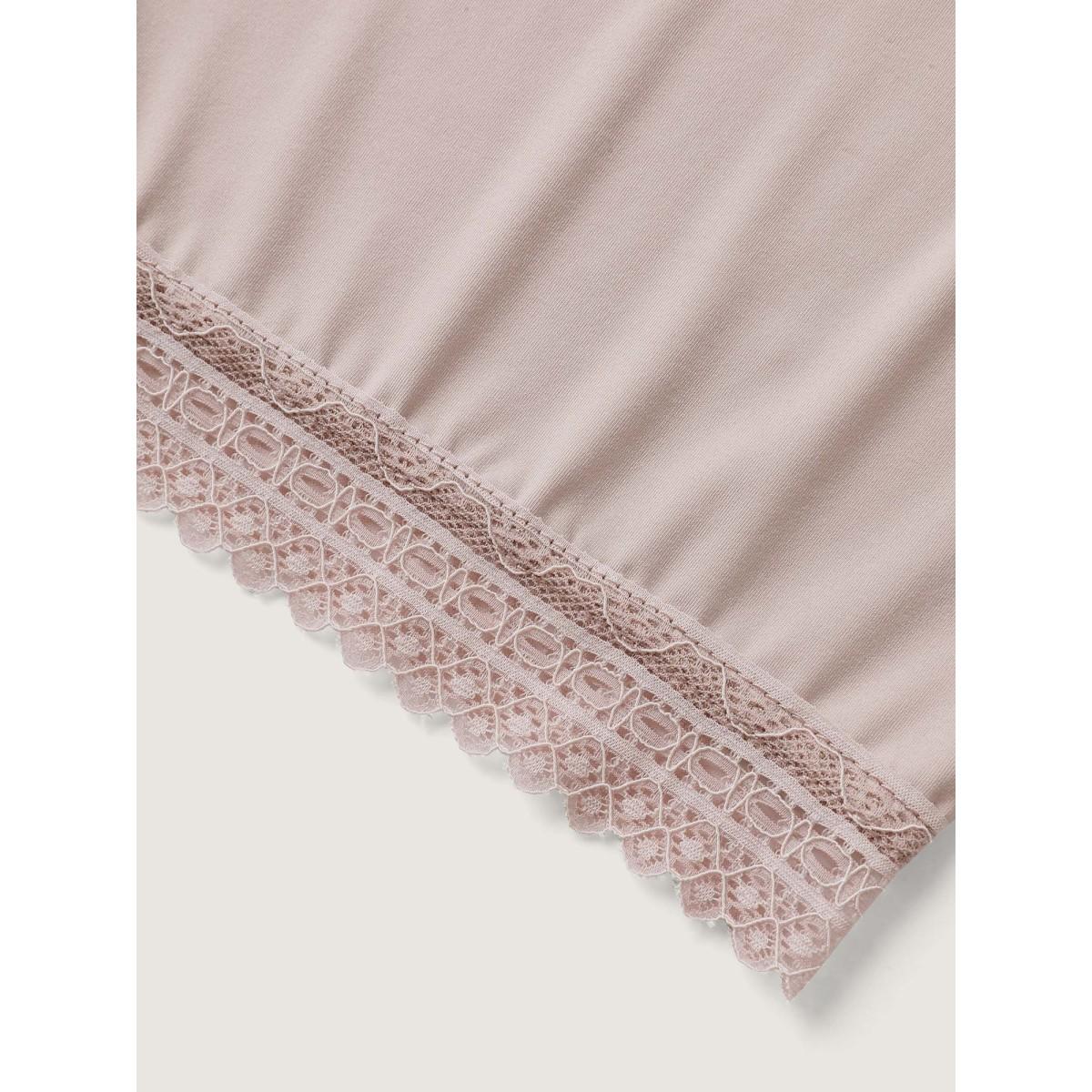 Plus Size Supersoft Stretchy Lace Hem Shorts Women Nudepink Timeless Patchwork Skinny Elegant Shorts BloomChic 14-16/1X Product Image