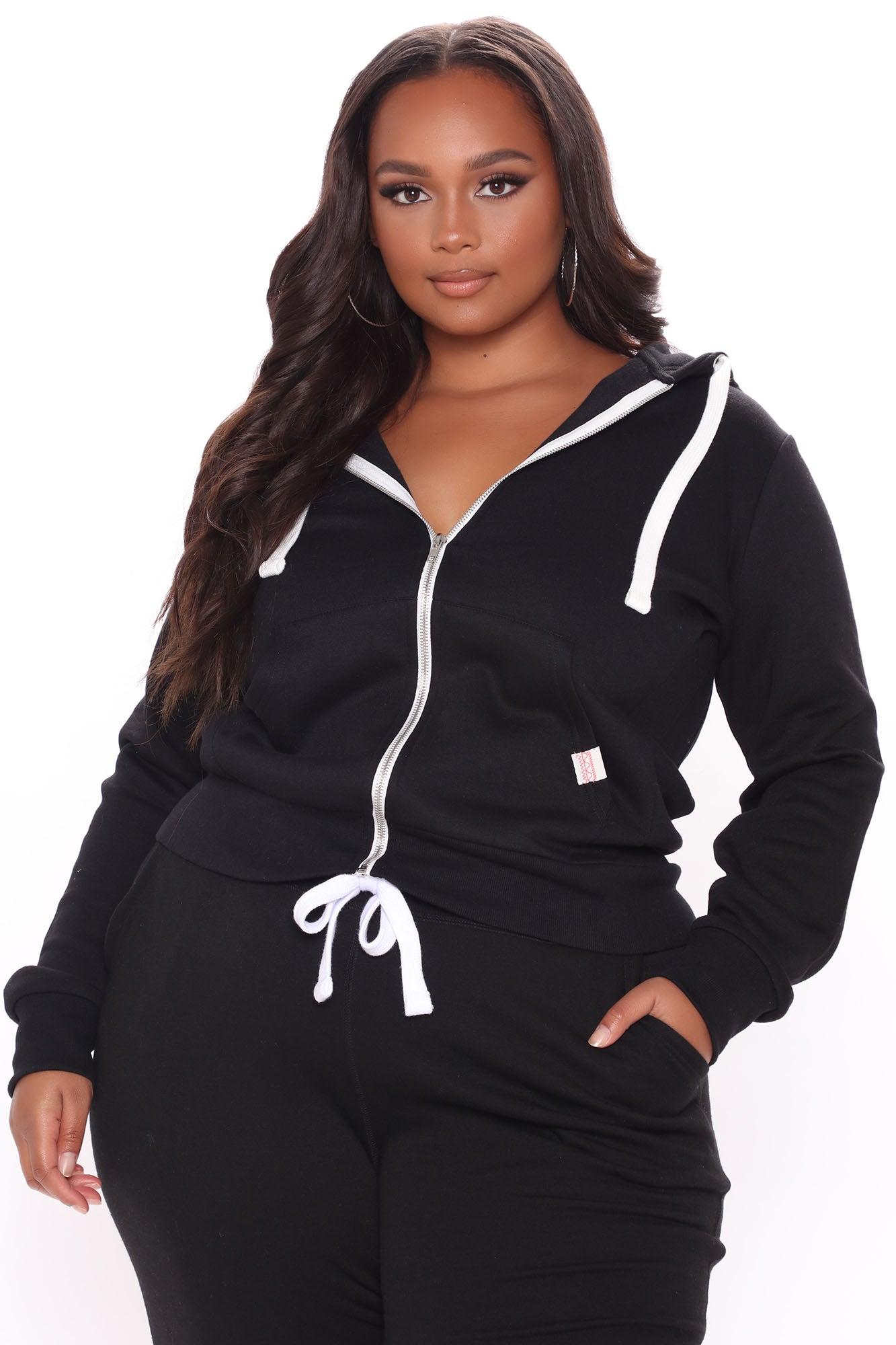 Relaxed Vibe Zip Up Jacket - Black Product Image