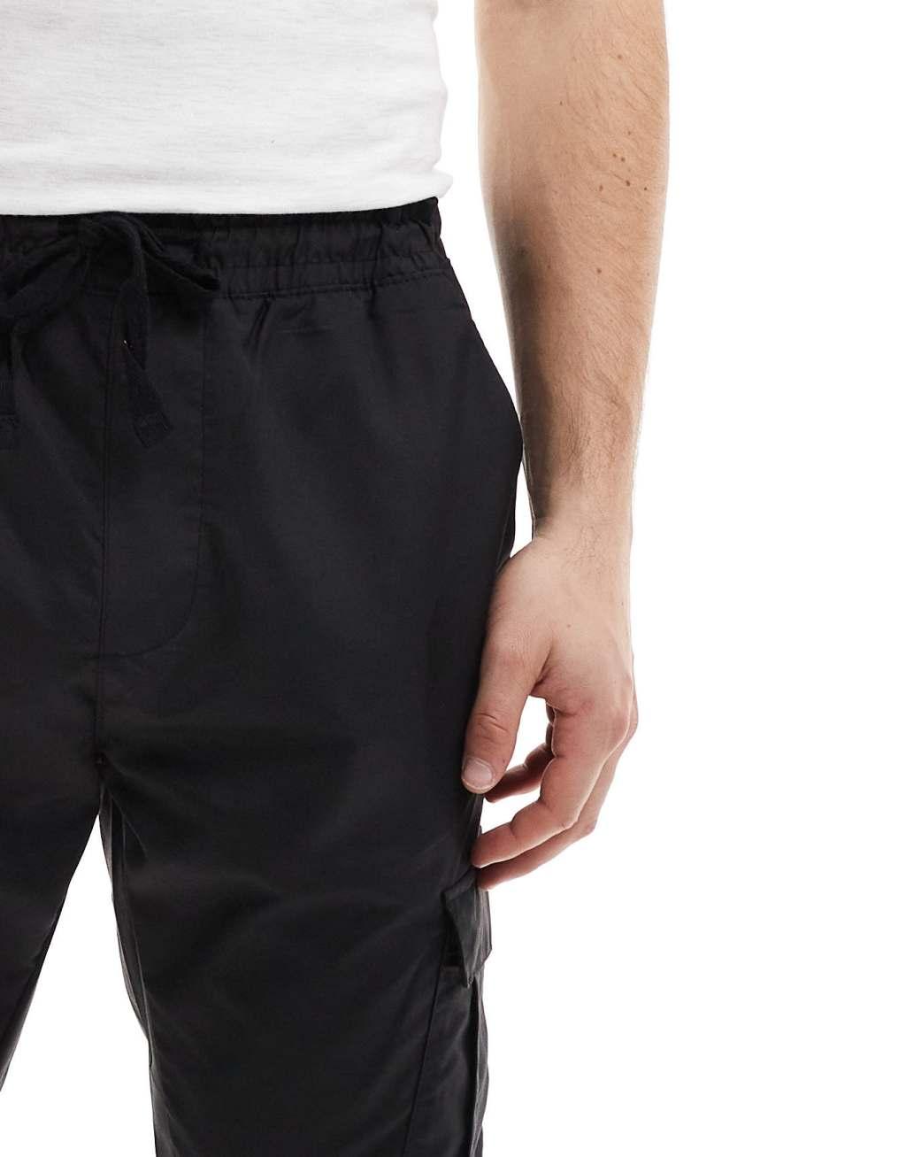 French Connection utility tech cargo pants in black Product Image