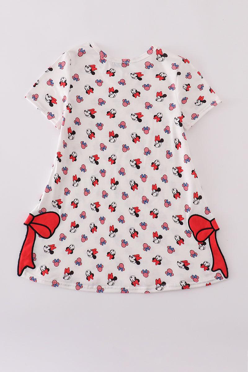 Bow applique print mom&me dress Product Image