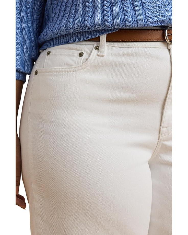 Plus Size Stretch Chino Wide-leg Cropped Pants Product Image