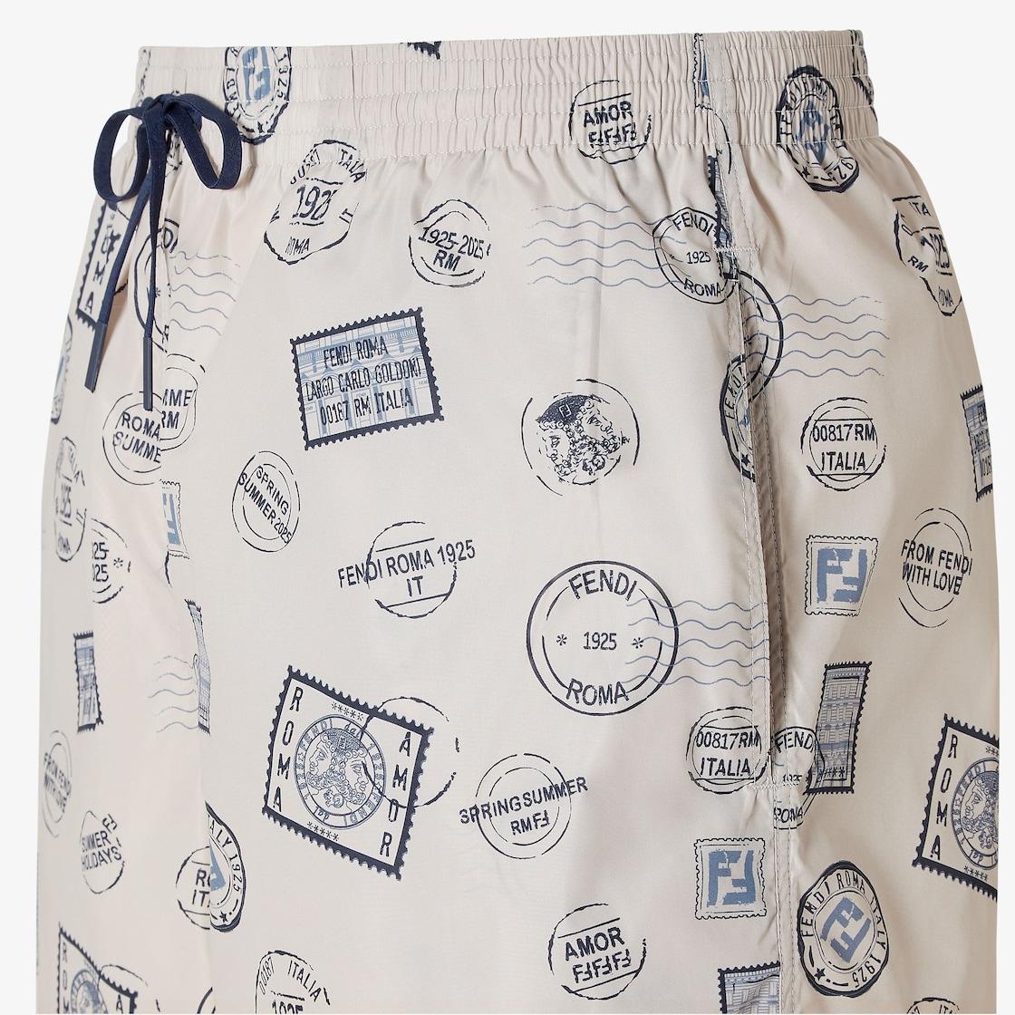 Swim ShortsWhite printed nylon shorts Product Image