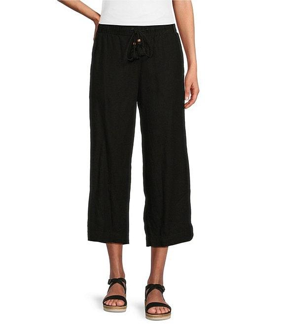 Westbound Linen Blend Crop Pull-On Pants Product Image