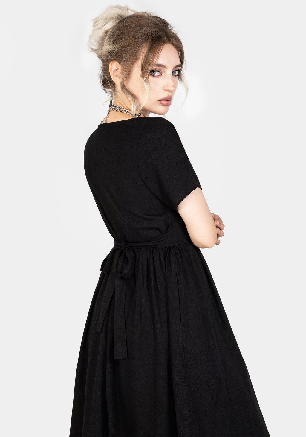 Rowan Linen Button Up Midi Dress Product Image
