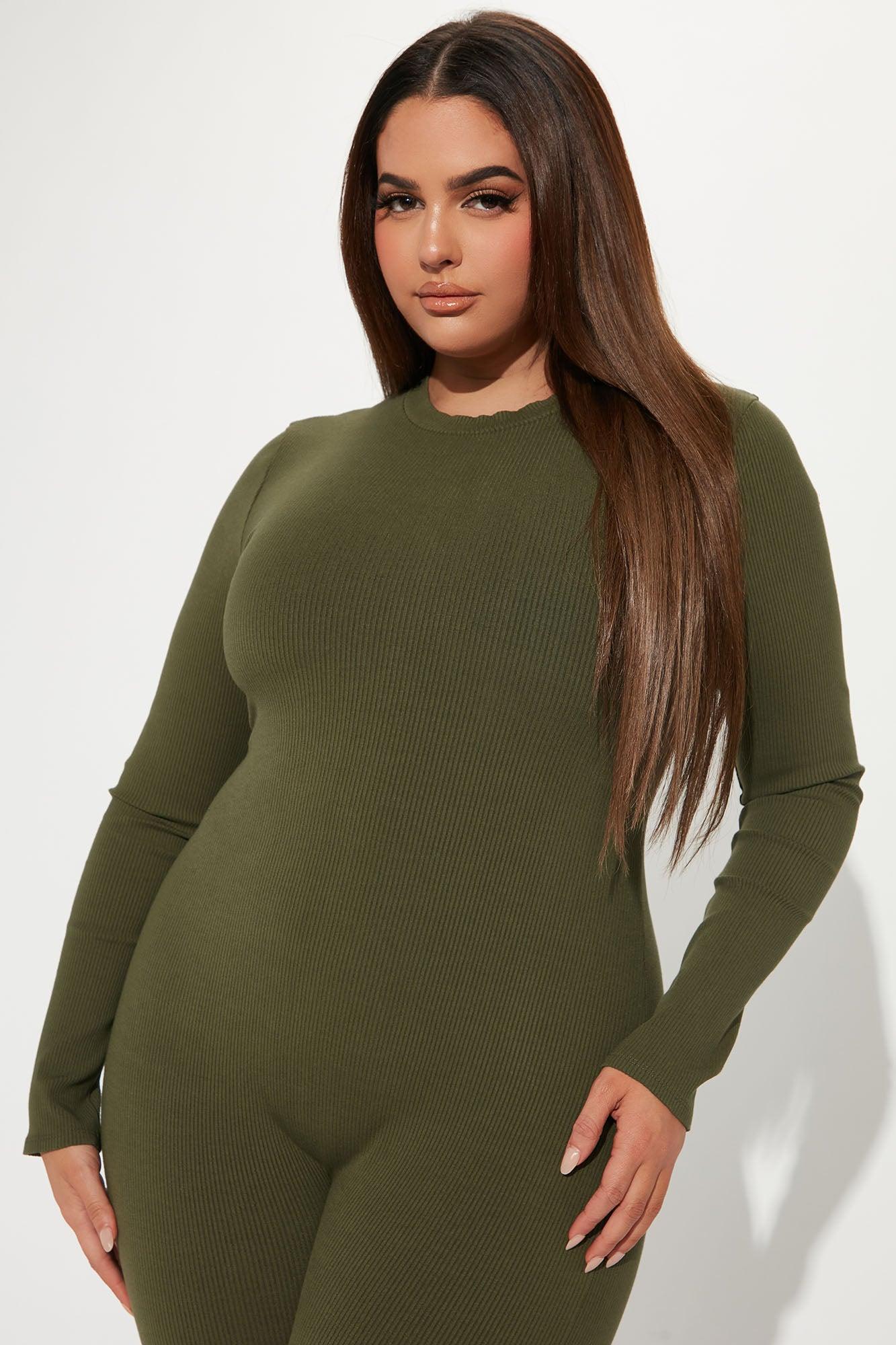 Maribel Snatched Jumpsuit - Olive Product Image