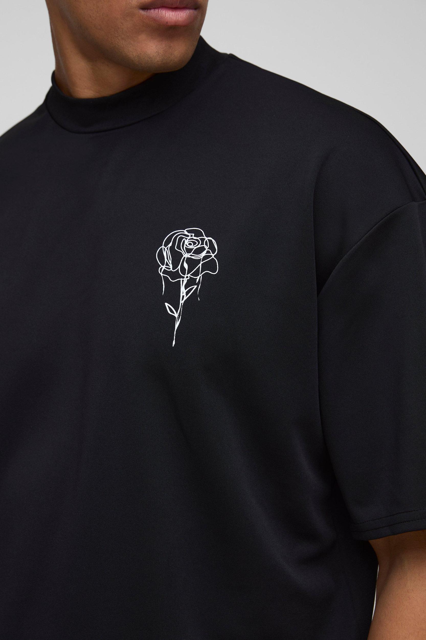 Oversized Boxy Floral Scuba T-Shirt & Short Set | boohooMAN USA Product Image