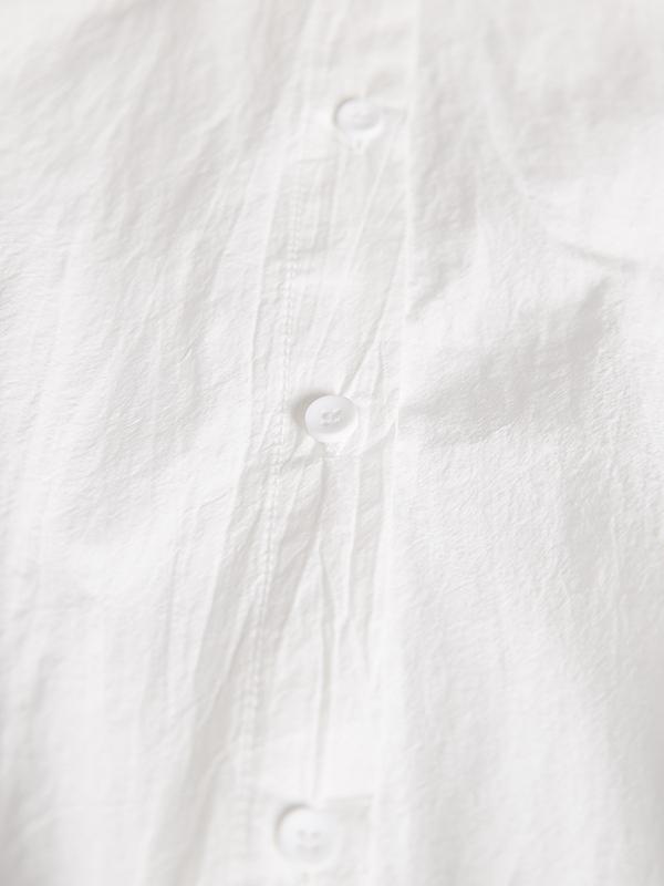 Loose Short Sleeves Solid Color Split-Joint Peter Pan Collar Blouses&Shirts Tops Product Image